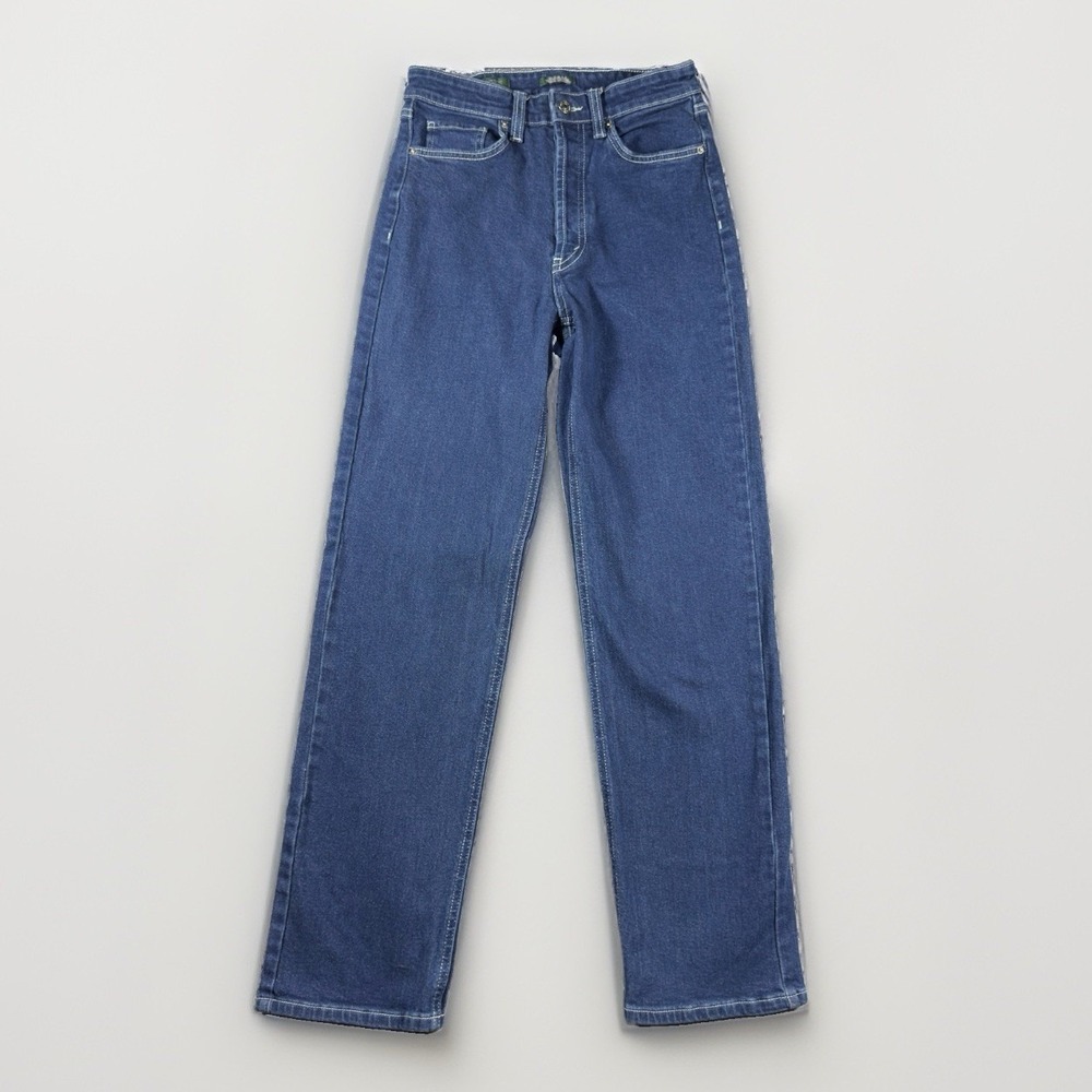 Wild Fable Super High Rise Straight Jeans Women's 2 Dark Blue Button Fly